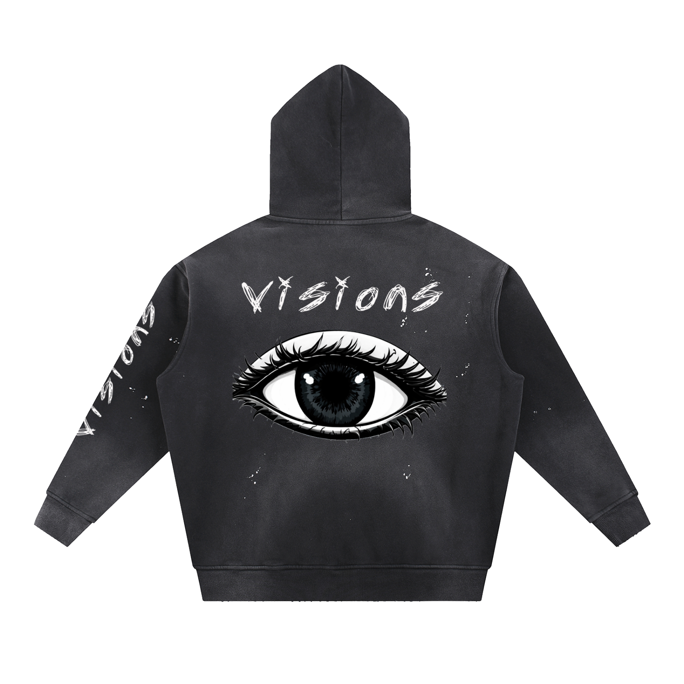 Vintage Washed Frayed Fleece Hoodie