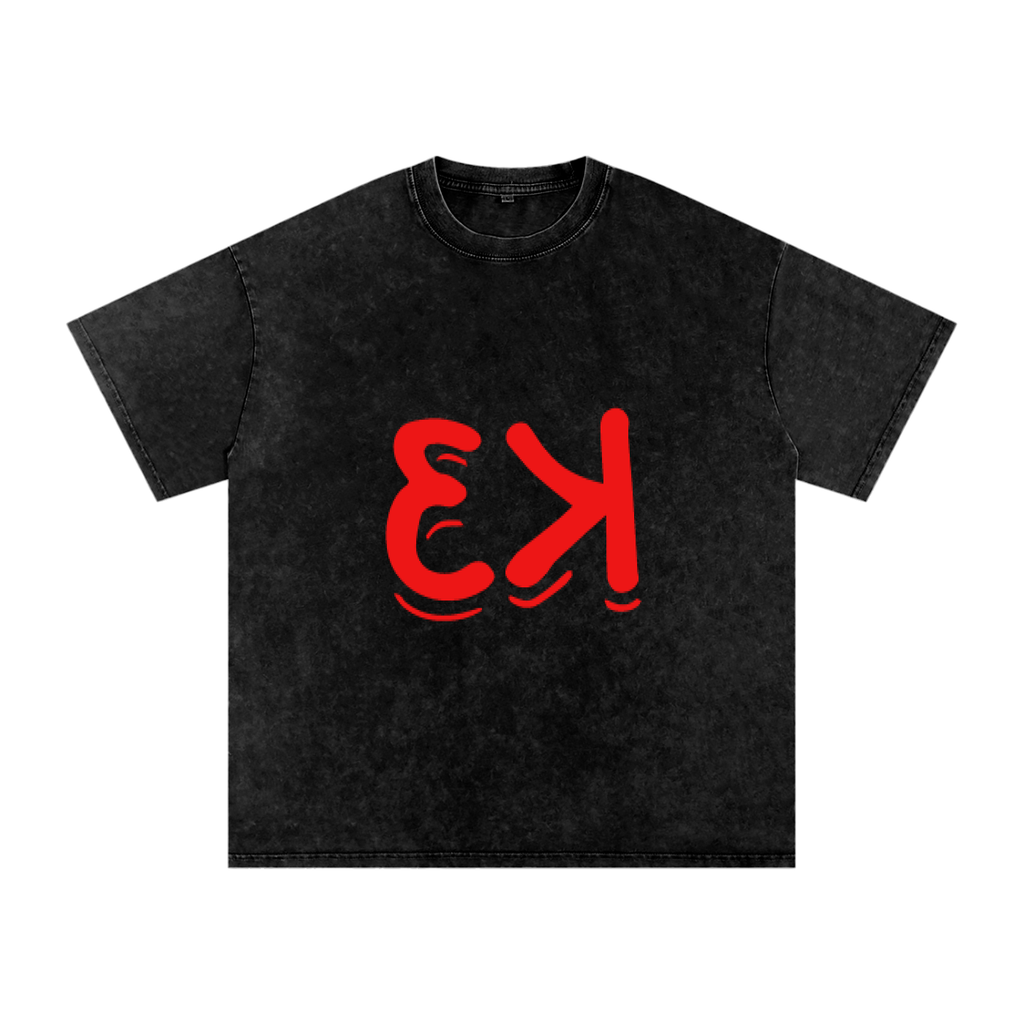 Snow Washed Oversized Cotton T-Shirt