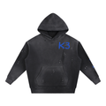 Vintage Washed Frayed Fleece Hoodie