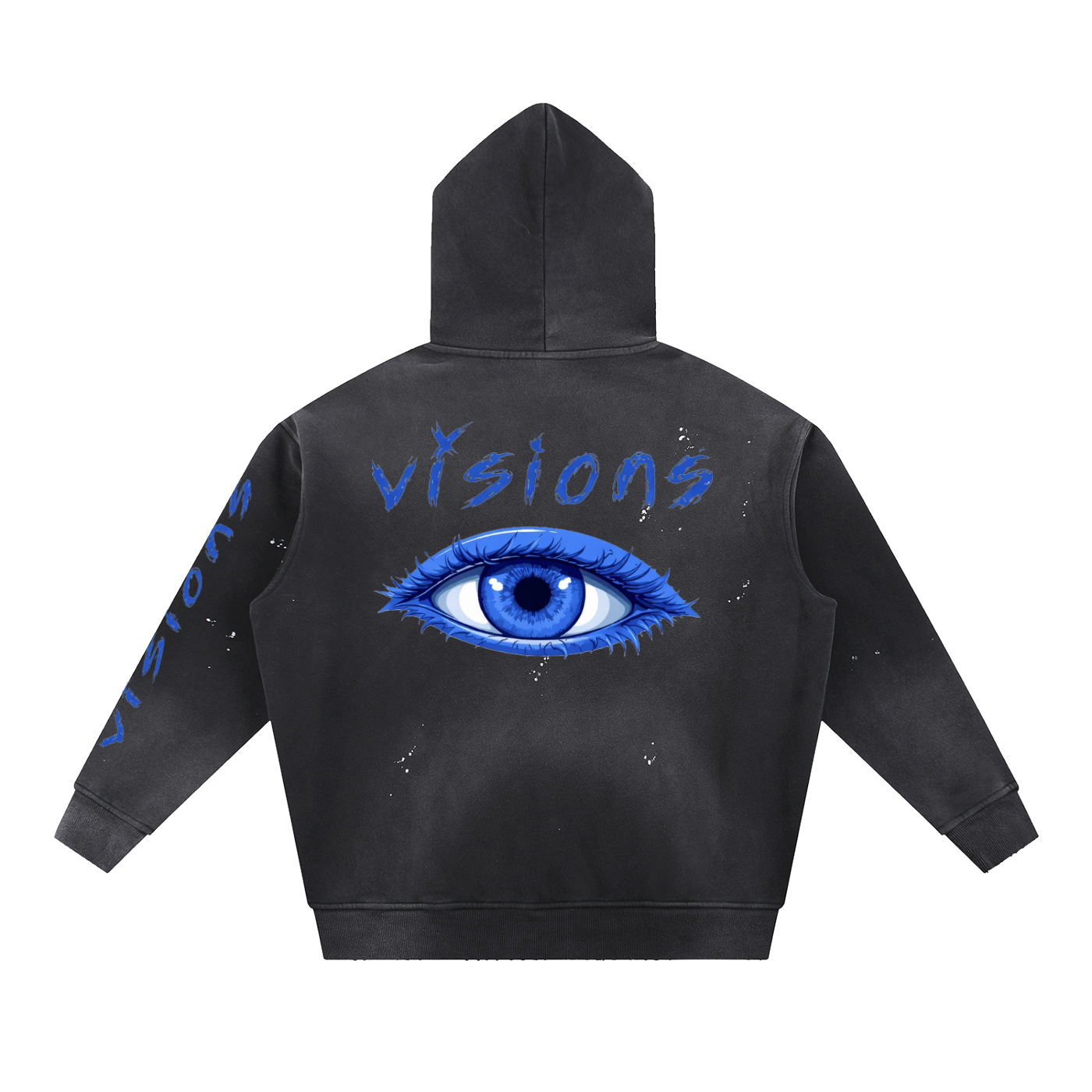 Vintage Washed Frayed Fleece Hoodie