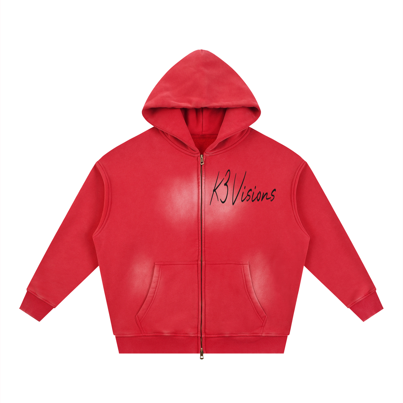 Sunfade Two-way Zipper Boxy Fleece Hoodie