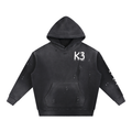Vintage Washed Frayed Fleece Hoodie