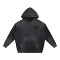 Vintage Washed Frayed Fleece Hoodie