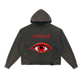 Vintage Washed Frayed-Hem Hoodie