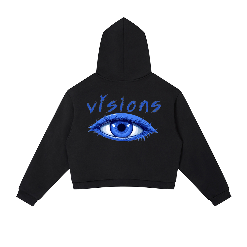 Contrast Side Stripe Cropped Hoodie