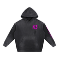 Vintage Washed Frayed Fleece Hoodie