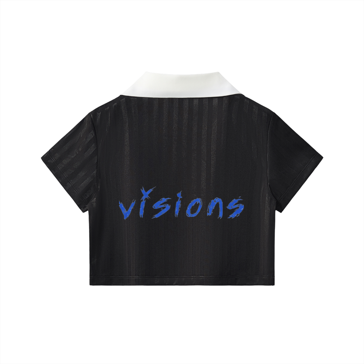 Contrast Collar Striped Cropped Jersey